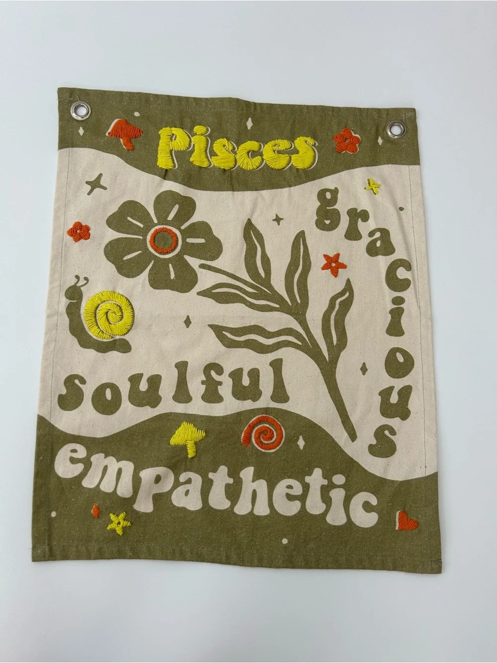Urban Outfitters Pisces Signs Of The Zodiac Flag Tapestry Embroidered Dorm 16x20